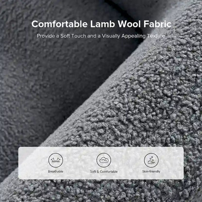 Wayne 35 Wide Boucle Upholstered Teddy Accent Chair with Solid Wood Legs by HULALA HOME