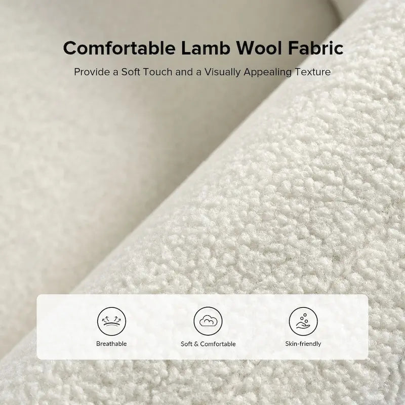 Wayne 35 Wide Boucle Upholstered Teddy Accent Chair with Solid Wood Legs by HULALA HOME