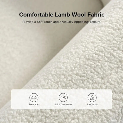 Wayne 35 Wide Boucle Upholstered Teddy Accent Chair with Solid Wood Legs by HULALA HOME