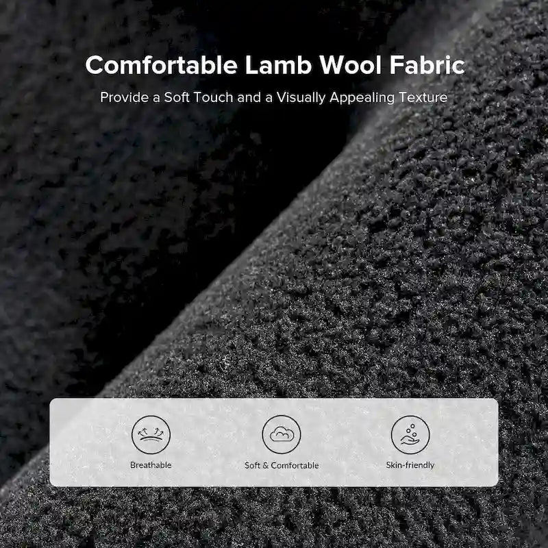 Wayne 35 Wide Boucle Upholstered Teddy Accent Chair with Solid Wood Legs by HULALA HOME