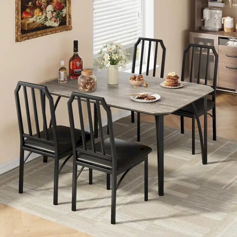 Farmhouse Dining Room Table Set for 4 Breakfast Nook