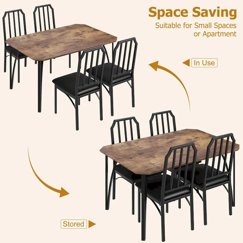 Farmhouse Dining Room Table Set for 4 Breakfast Nook