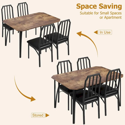 Farmhouse Dining Room Table Set for 4 Breakfast Nook