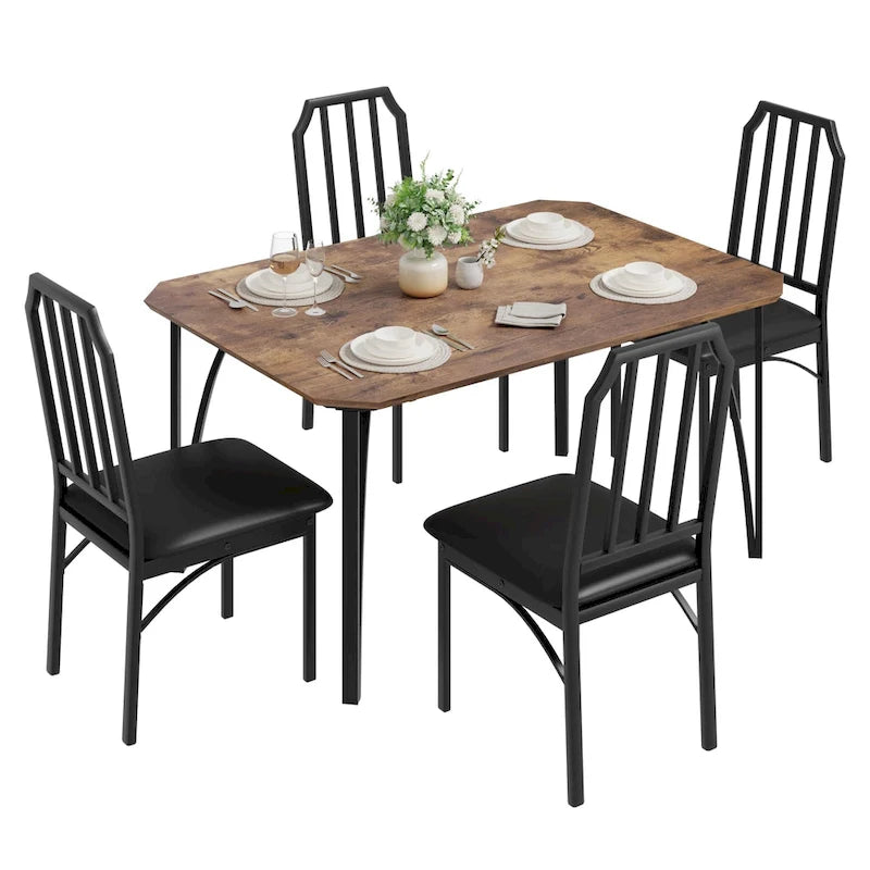 Farmhouse Dining Room Table Set for 4 Breakfast Nook