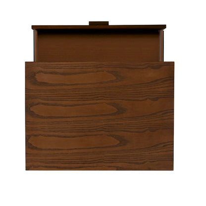 27 Brown One Drawer Nightstand with Bronze Pulls