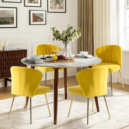 Barbara Side Chair with Metal Base Set of 4 by HULALA HOME