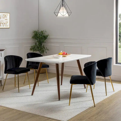 Barbara Side Chair with Metal Base Set of 4 by HULALA HOME