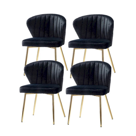 Barbara Side Chair with Metal Base Set of 4 by HULALA HOME