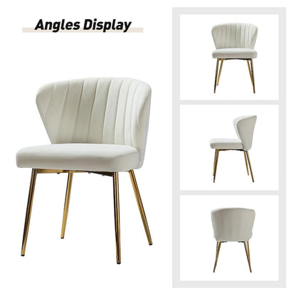 Barbara Side Chair with Metal Base Set of 4 by HULALA HOME