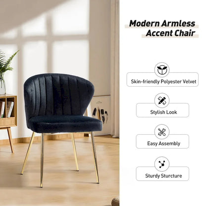 Barbara Side Chair with Metal Base Set of 4 by HULALA HOME