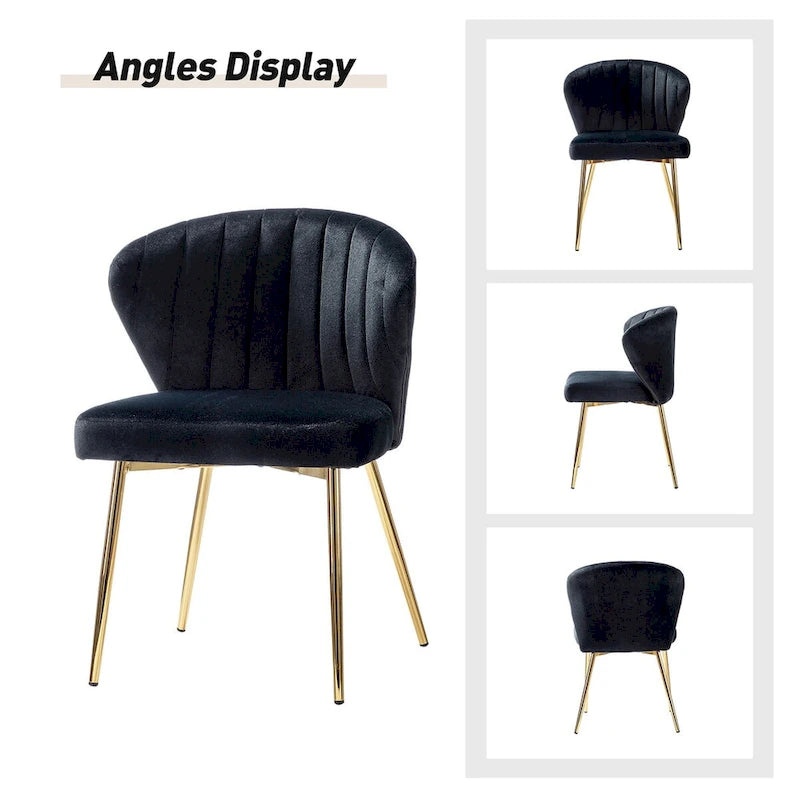 Barbara Side Chair with Metal Base Set of 4 by HULALA HOME