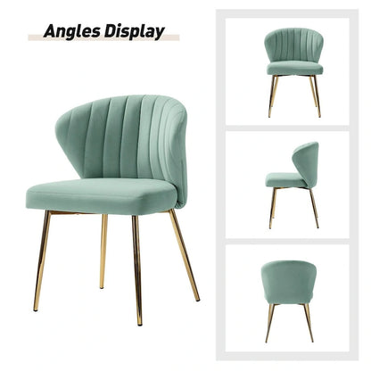 Barbara Side Chair with Metal Base Set of 4 by HULALA HOME