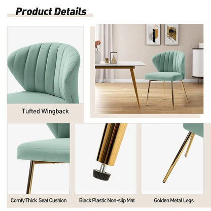 Barbara Side Chair with Metal Base Set of 4 by HULALA HOME