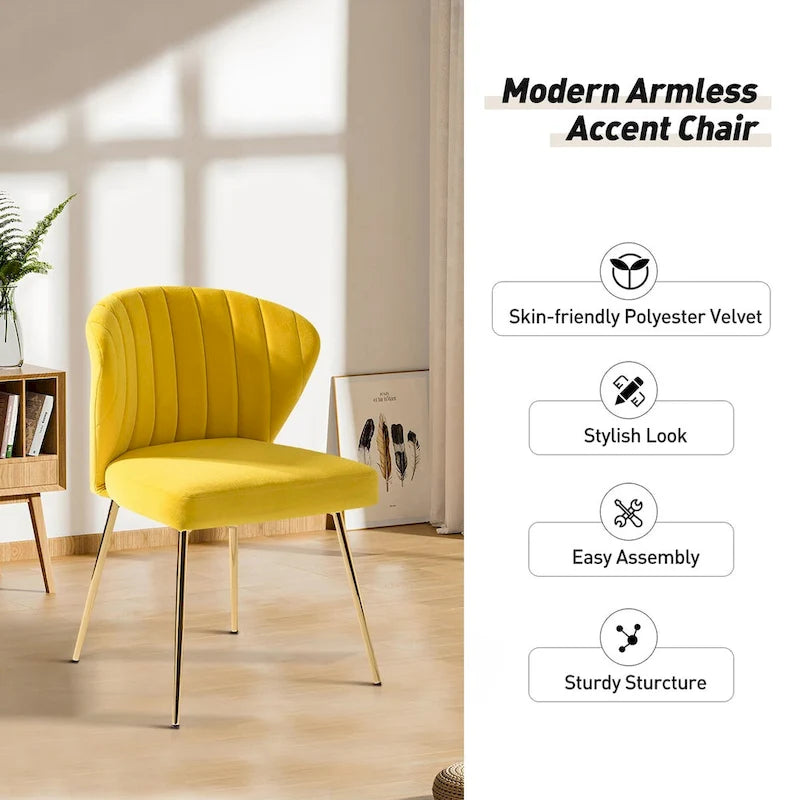 Barbara Side Chair with Metal Base Set of 4 by HULALA HOME