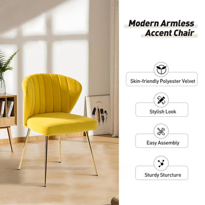 Barbara Side Chair with Metal Base Set of 4 by HULALA HOME