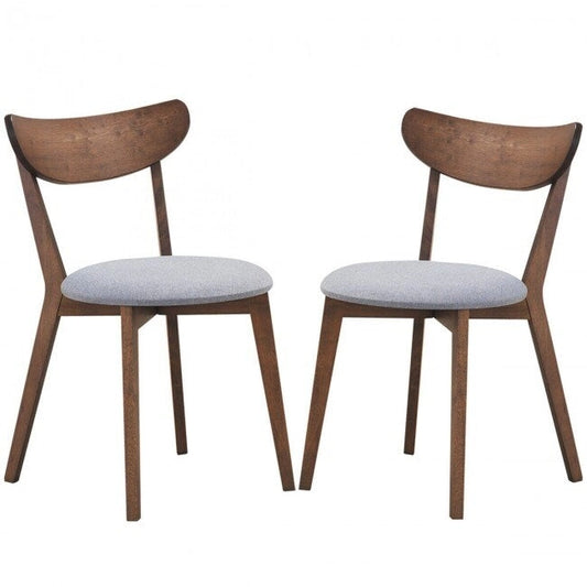 Set of 2 Dining Chair Upholstered Curved Back Side - 18 x 23 x 32 (L x W x H)