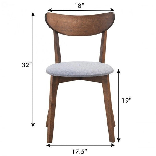 Set of 2 Dining Chair Upholstered Curved Back Side - 18 x 23 x 32 (L x W x H)