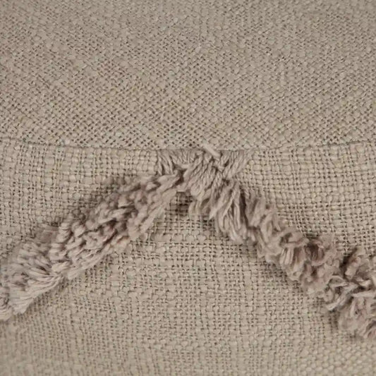 18 Brown Solid Texture Diamond Round Pouf Ottoman