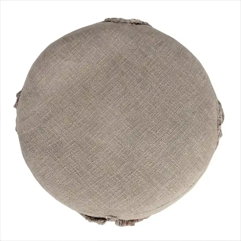 18 Brown Solid Texture Diamond Round Pouf Ottoman