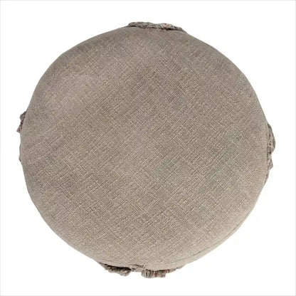 18 Brown Solid Texture Diamond Round Pouf Ottoman