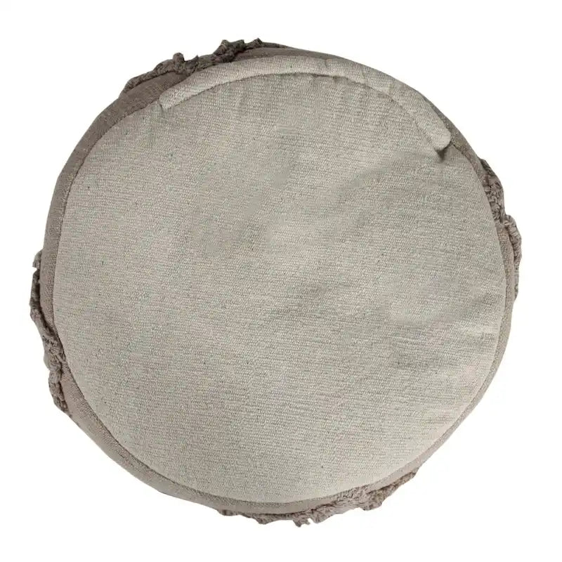 18 Brown Solid Texture Diamond Round Pouf Ottoman