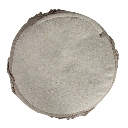 18 Brown Solid Texture Diamond Round Pouf Ottoman