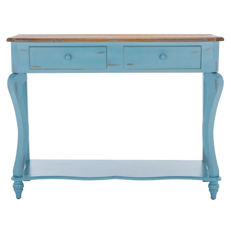 SAFAVIEH Otelia Dark Brown Wood Console Table. - 43Wx15Dx32H