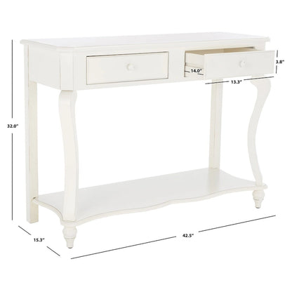 SAFAVIEH Otelia Dark Brown Wood Console Table. - 43Wx15Dx32H