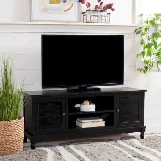 SAFAVIEH Caitlyn 2 Door 1 Shelf Media Stand - 47 W x 16 D x 20 H - 47Wx16Dx20H