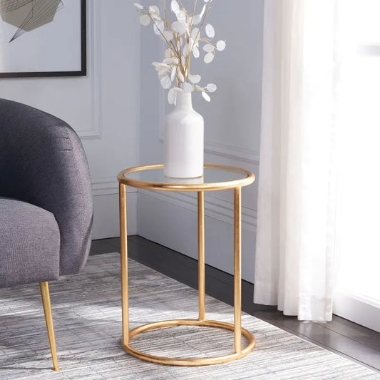 SAFAVIEH Treasures Sonya Gold/ Mirror Top Accent Table - 15 x 15 x 19.7 - 15Wx15Dx20H