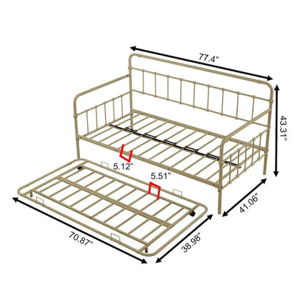 Metal Frame Daybed with trundle