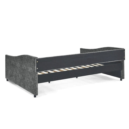 Queen Size Daybed with Drawers Upholstered Tufted Sofa Bed