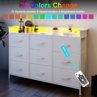 White Dresser with LED Light
