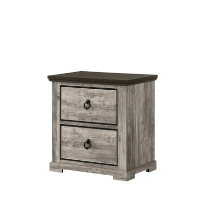 Aimon 3 Piece Gray Rustic Panel Bedroom Set