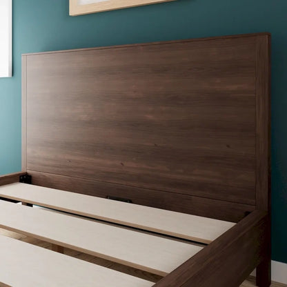 New Heights Renner Wood Platform Bed with Headboard