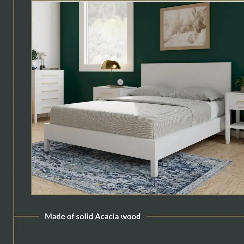 New Heights Renner Wood Platform Bed with Headboard