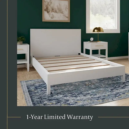New Heights Renner Wood Platform Bed with Headboard