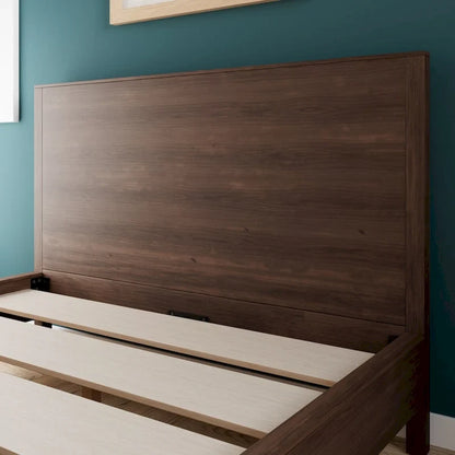 New Heights Renner Wood Platform Bed with Headboard