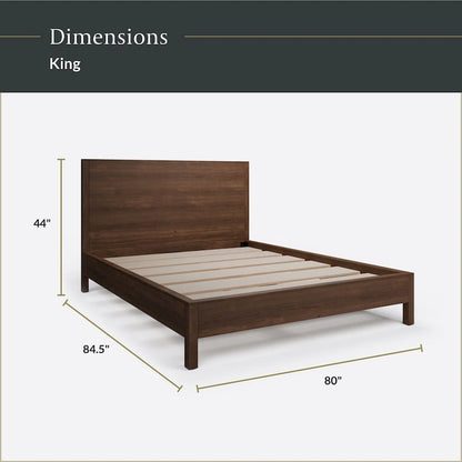 New Heights Renner Wood Platform Bed with Headboard