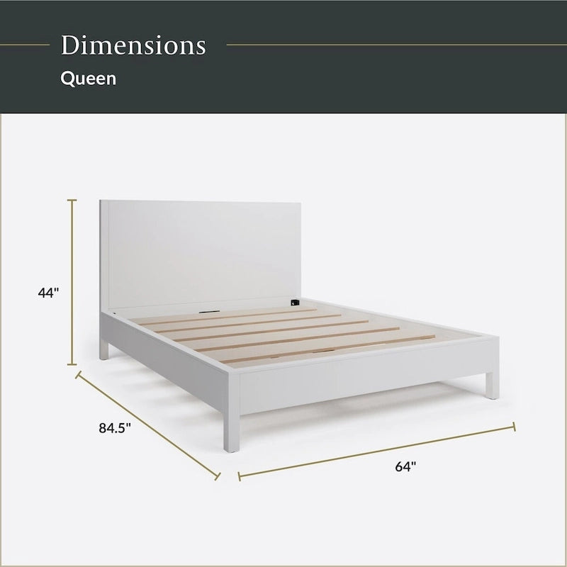 New Heights Renner Wood Platform Bed with Headboard