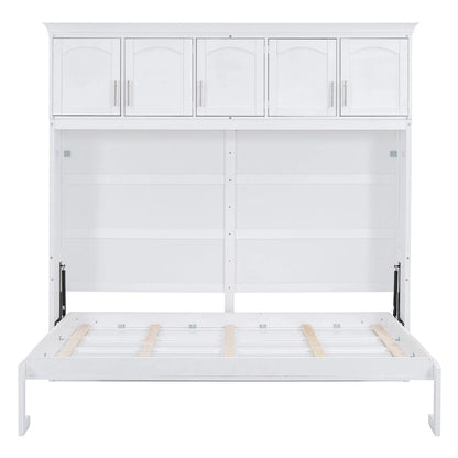 Queen Size Murphy Bed Wall Bed with Top Cabinets