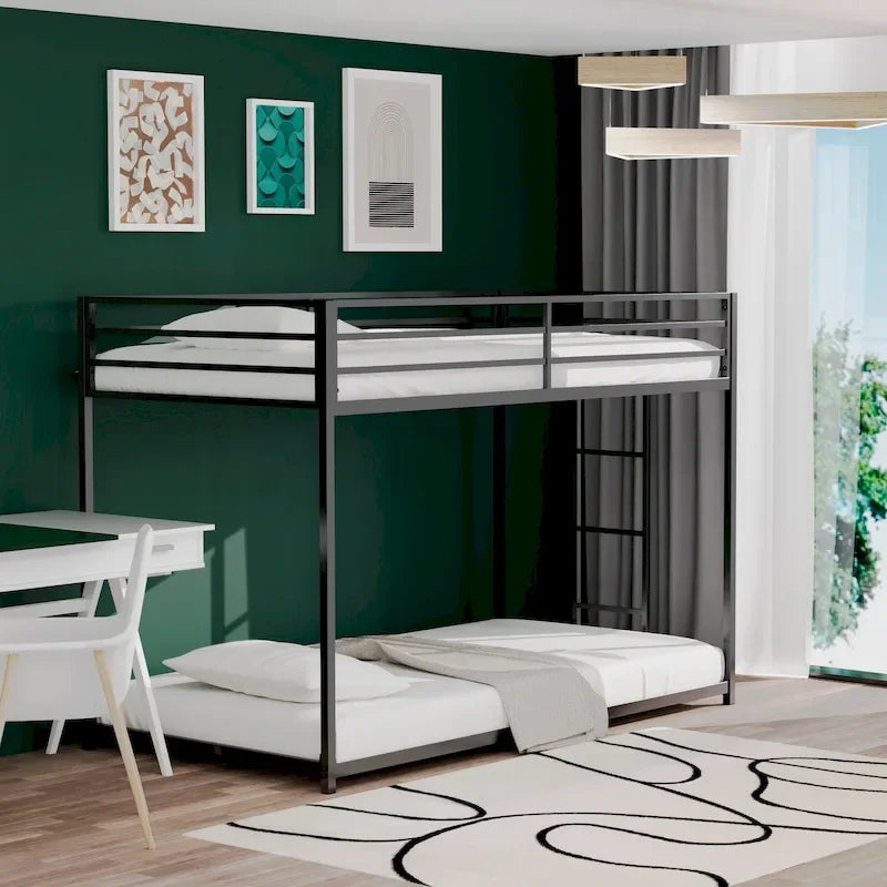 Twin over Twin Metal Bunk For Bedroom