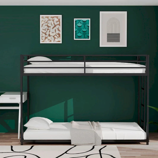 Twin over Twin Metal Bunk For Bedroom