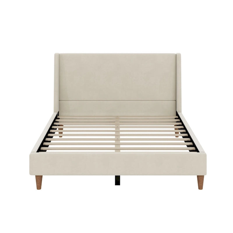 Modern Boucle Upholstered Platform Bed by Harper&Bright Designs
