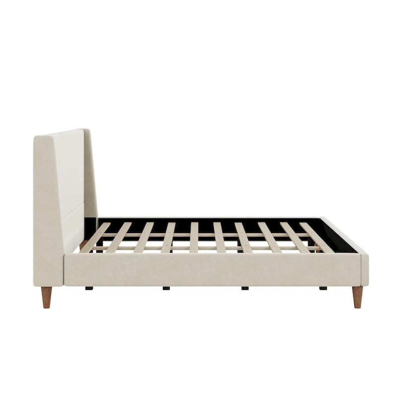 Modern Boucle Upholstered Platform Bed by Harper&Bright Designs