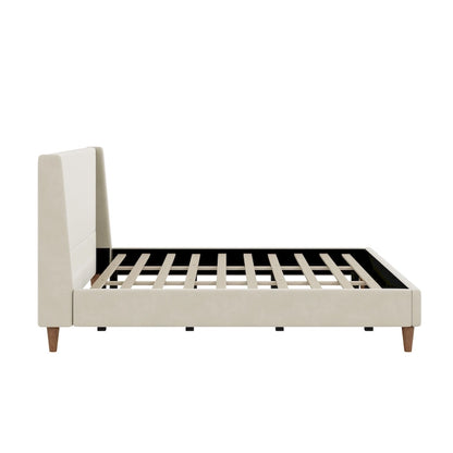 Modern Boucle Upholstered Platform Bed by Harper&Bright Designs