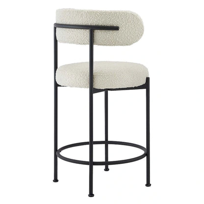 Albie Boucle Fabric Counter Stools - Set of 2