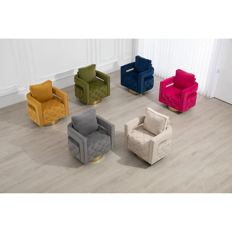 Fabric pull buckle living room rotating leisure chair, reception and negotiation chair