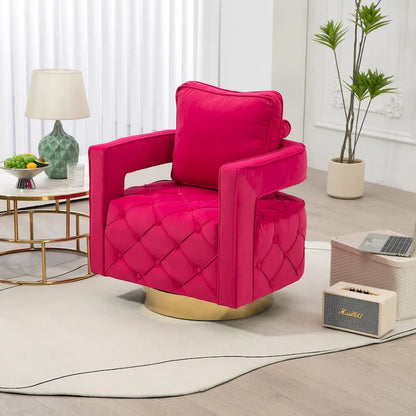 Fabric pull buckle living room rotating leisure chair, reception and negotiation chair