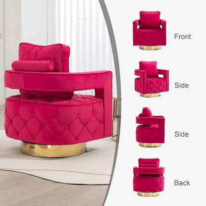 Fabric pull buckle living room rotating leisure chair, reception and negotiation chair